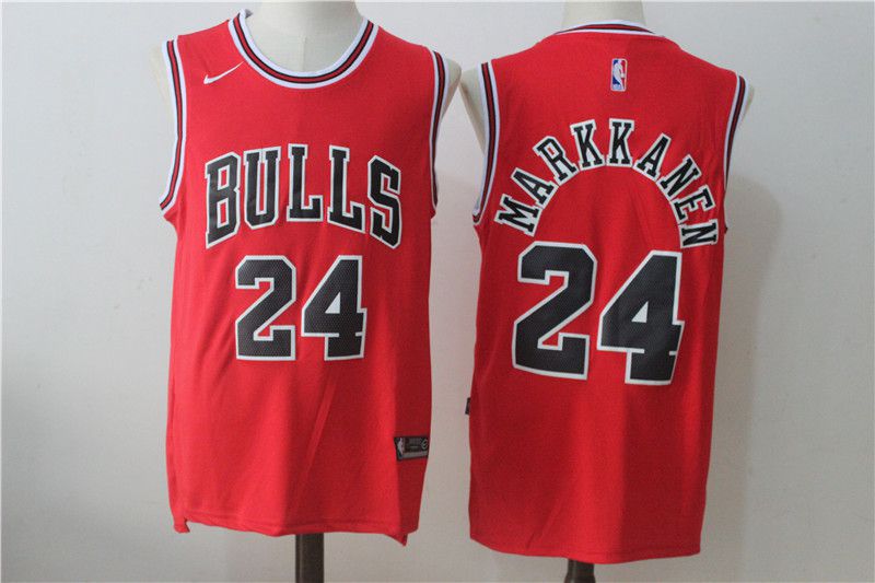 Men Chicago Bulls 24 Markkanen Red NBA Jerseys